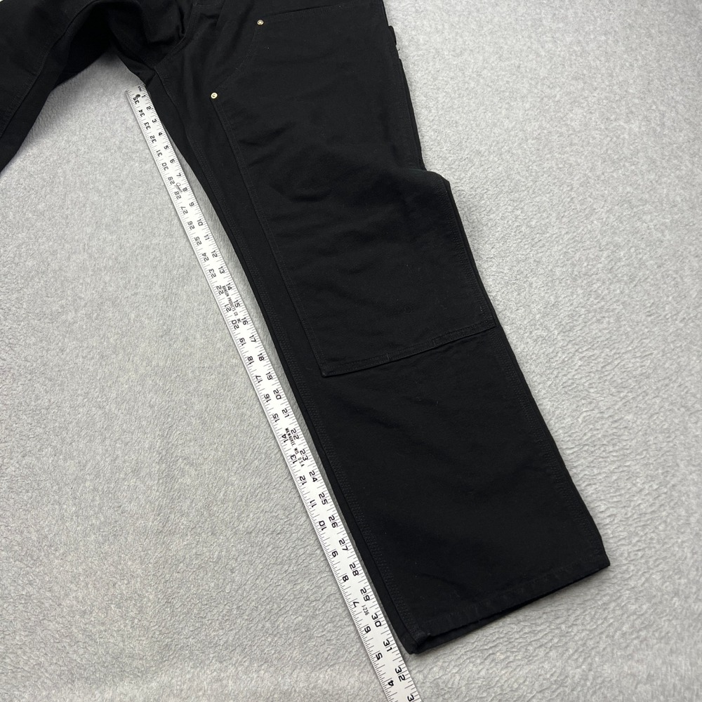 Carhartt WIP Double Knee Pants Mens 33x32* Black Canvas Carpenter Work Rivets - Picture 7 of 12